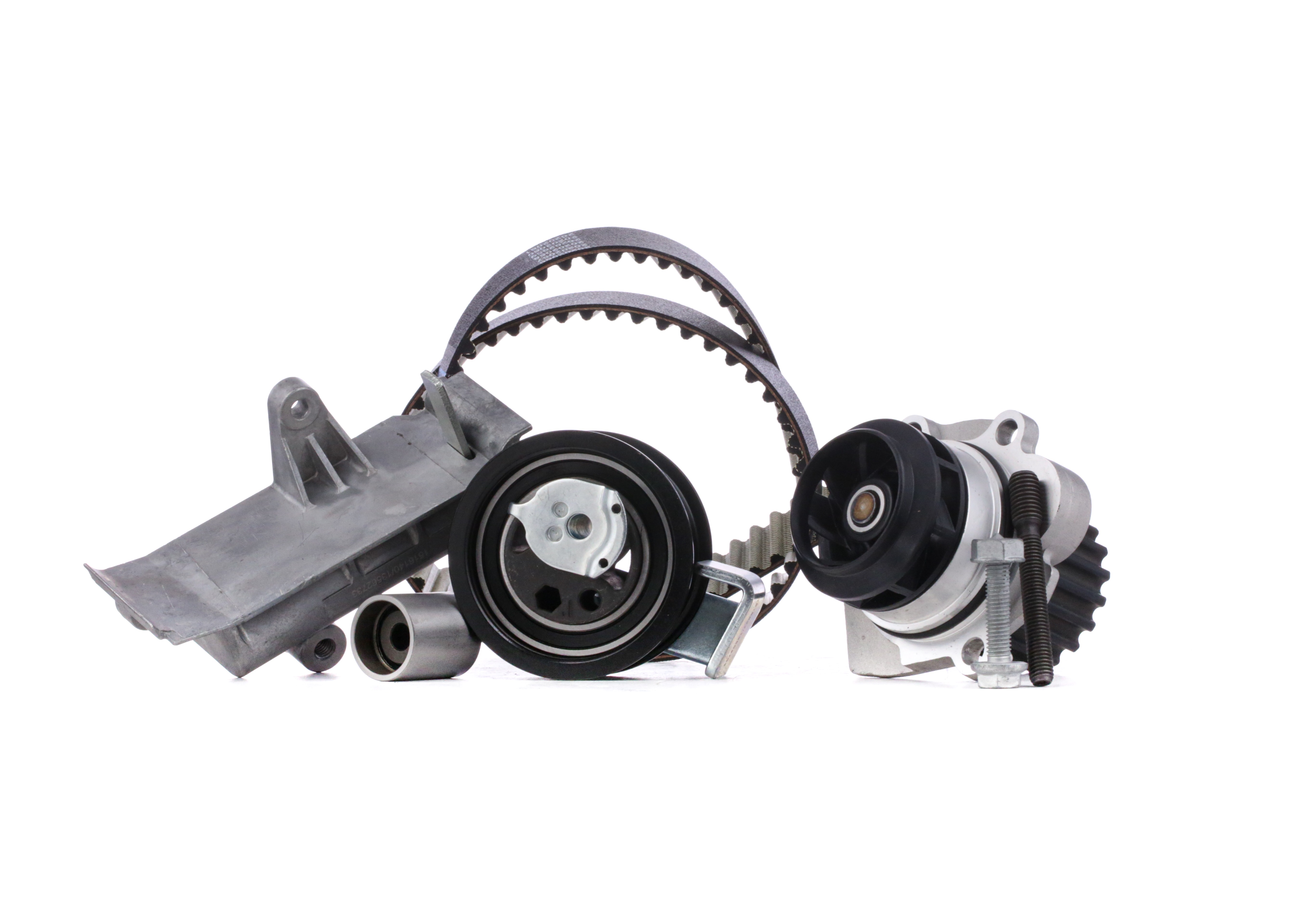 RIDEX 3096W0037 Water pump and timing belt kit with water pump, with accessories, with tensioner pulley damper, Number of Teeth: 120, Width: 30,0 mm, Width 1: 30 mm
