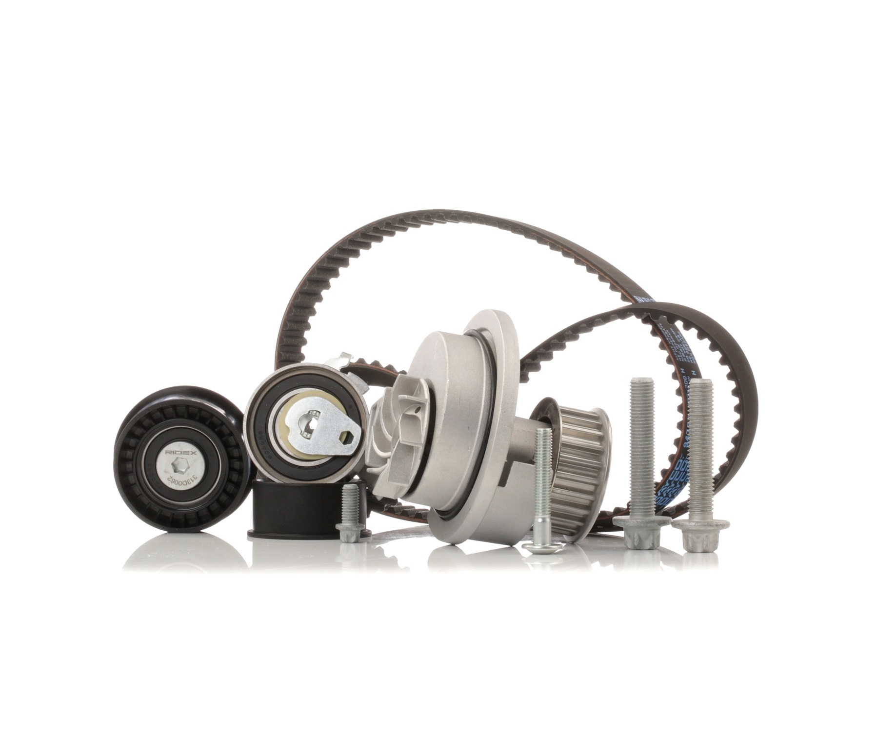 RIDEX 3096W0046 Water pump and timing belt kit with water pump, Number of Teeth: 162, Width: 20 mm, with rounded tooth profile