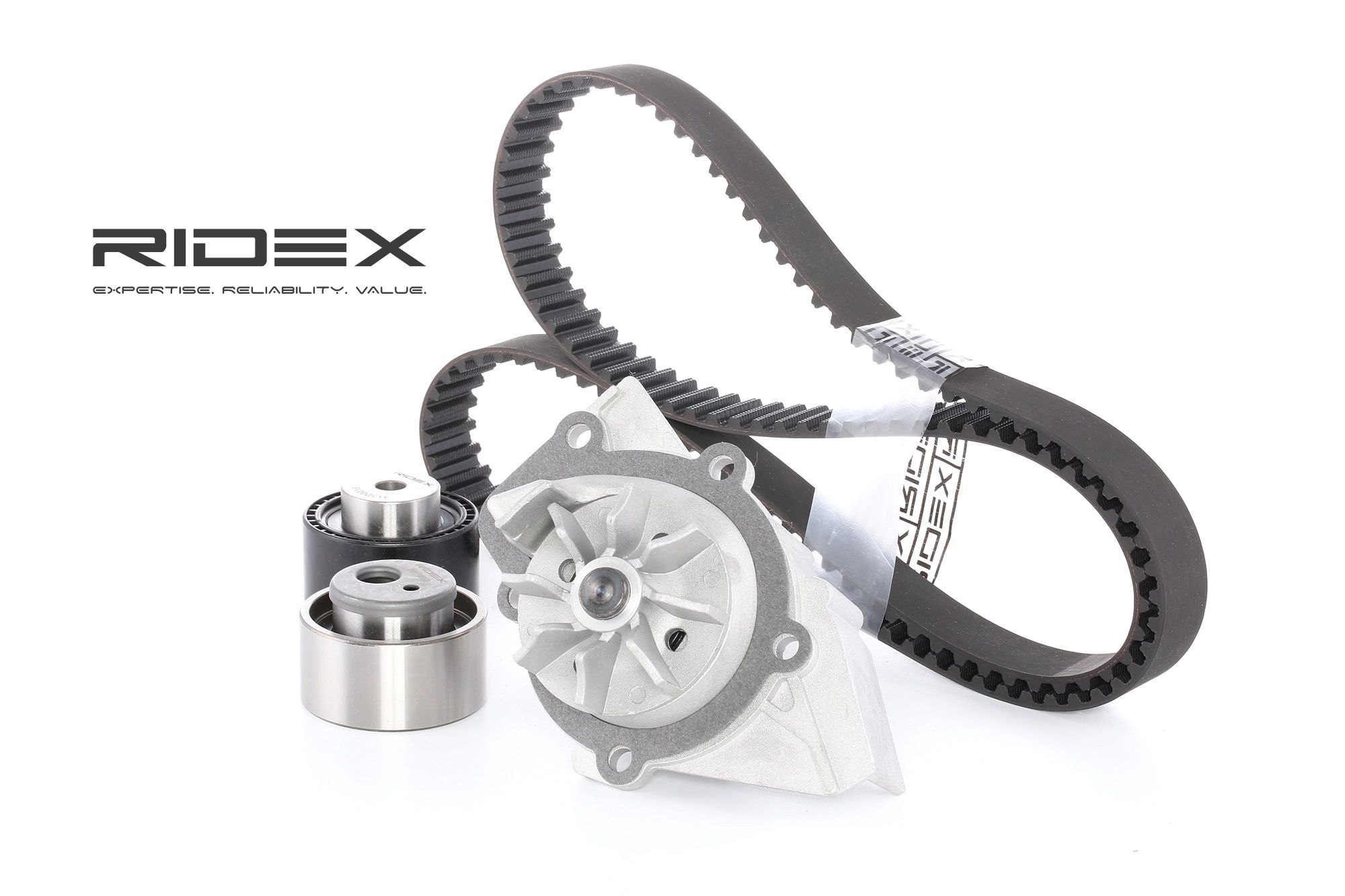 RIDEX 3096W0063 Water pump and timing belt kit with water pump, Number of Teeth: 144, Width: 25,4 mm