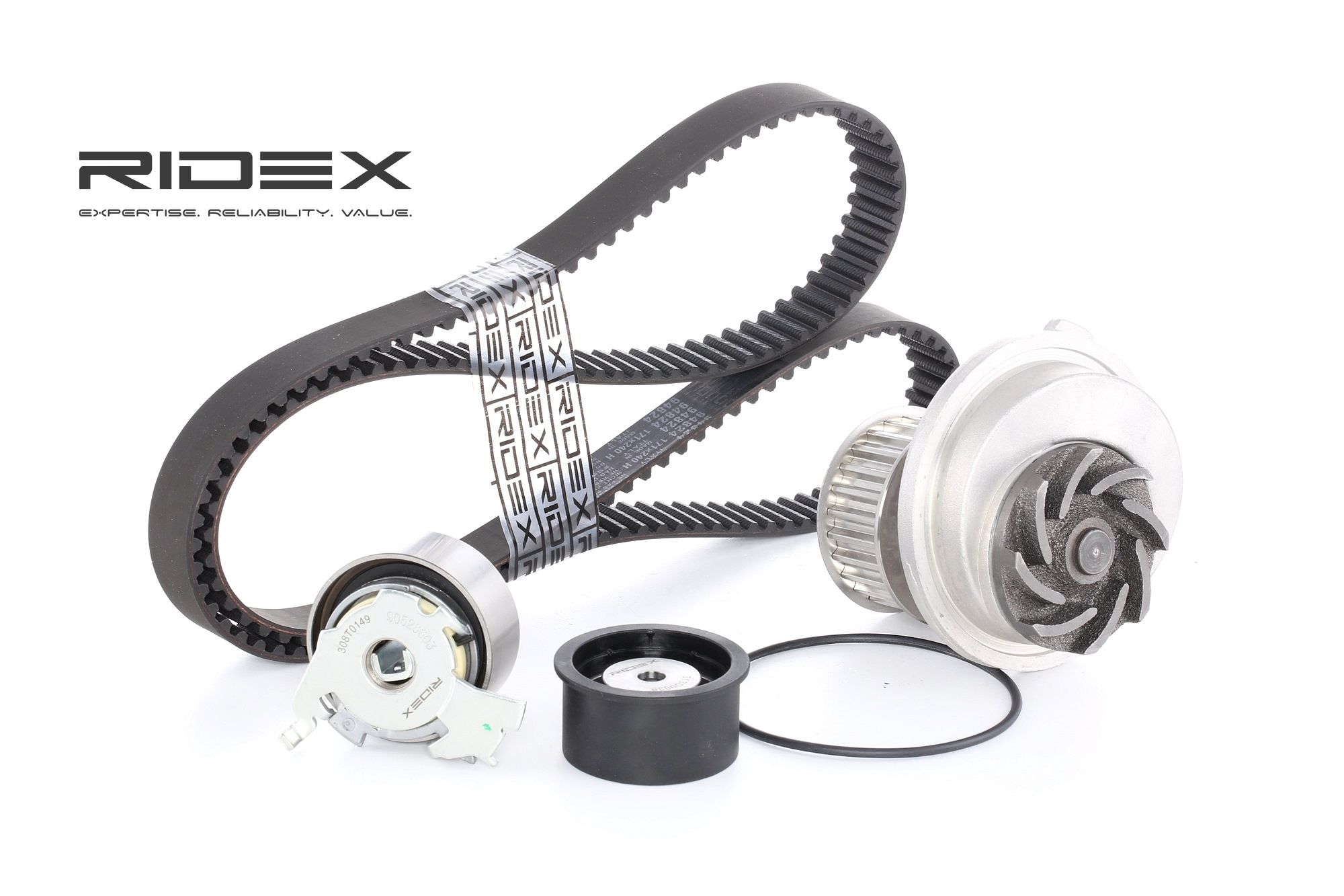 RIDEX 3096W0082 Water pump and timing belt kit with water pump, Width 1: 24 mm