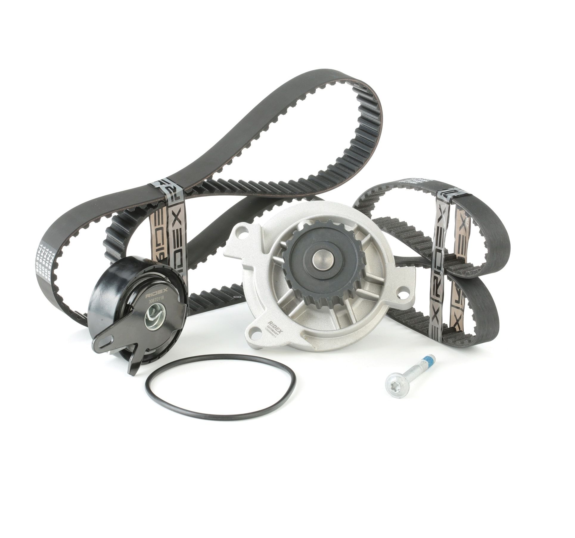 Vesz 3096W0128 RIDEX Fogszám: 122, 77 Vezérműszíj készlet vízpumpával 3096W0128 alacsony áron