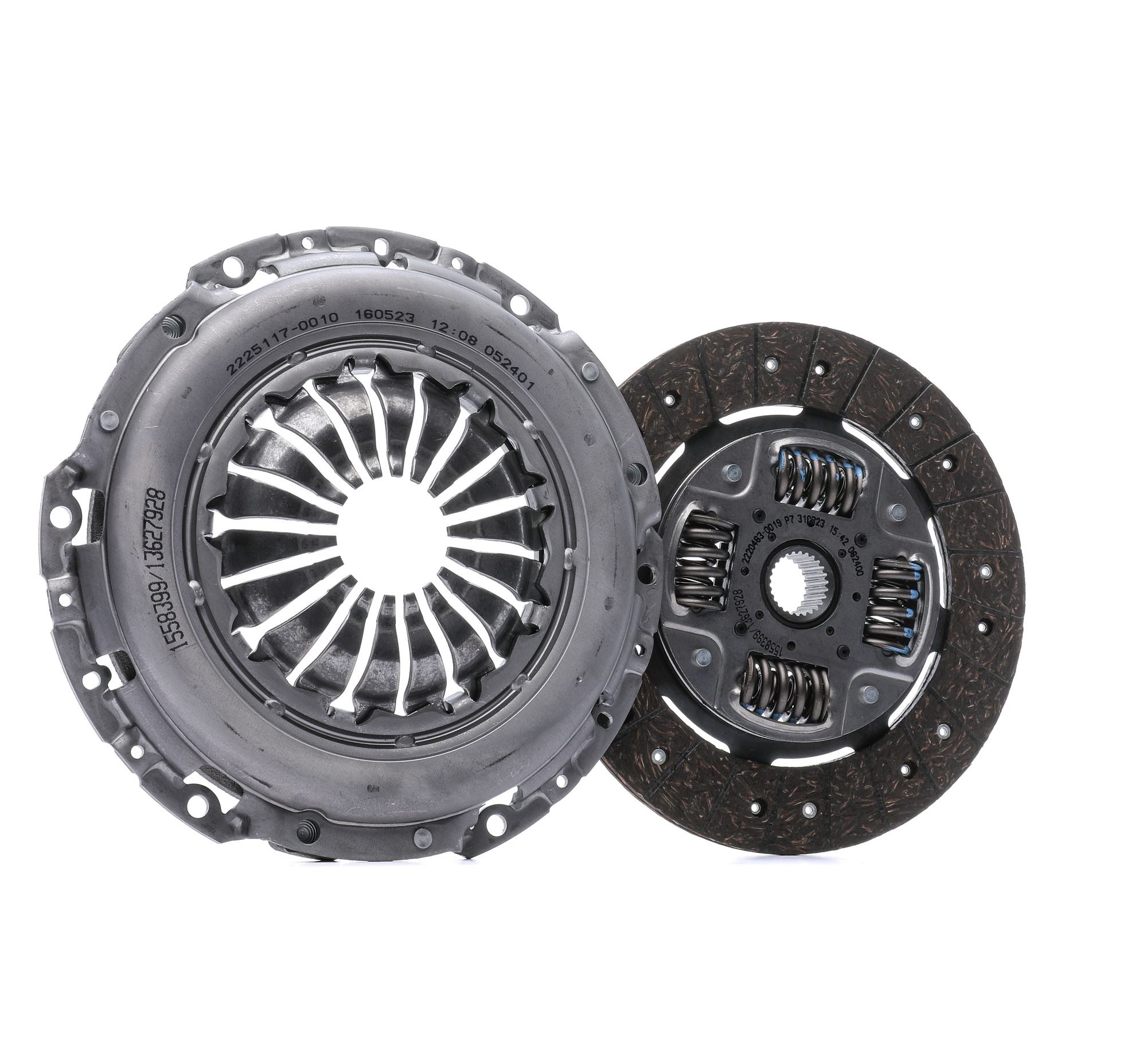 RIDEX 479C0063 Clutch kit with clutch pressure plate, without central slave cylinder, without clutch release bearing, with clutch disc, 240mm