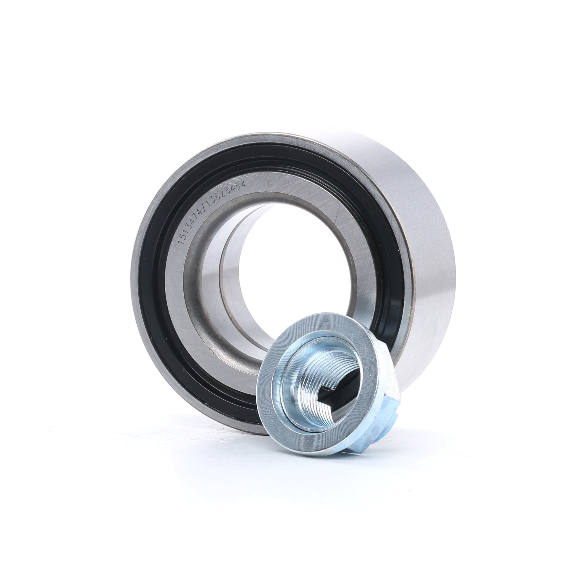 RIDEX 654W0737 Wheel bearing kit Front axle both sides, with nut, with integrated magnetic sensor ring, 86 mm