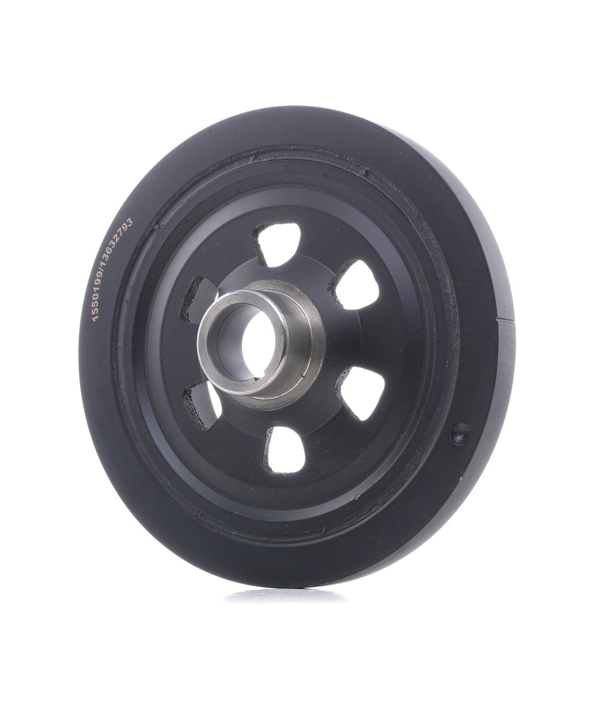 RIDEX 3213B0125 Crankshaft pulley Ø: 216mm, Number of ribs: 5, Decoupled, with mounting manual