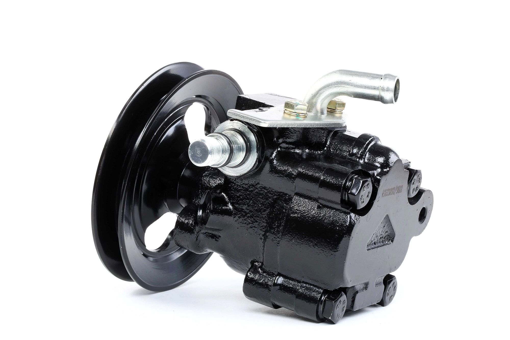RIDEX 12H0108 Power steering pump Hydraulic, 75 bar, Number of ribs: 1, Belt Pulley Ø: 107 mm, 70 l/h, black