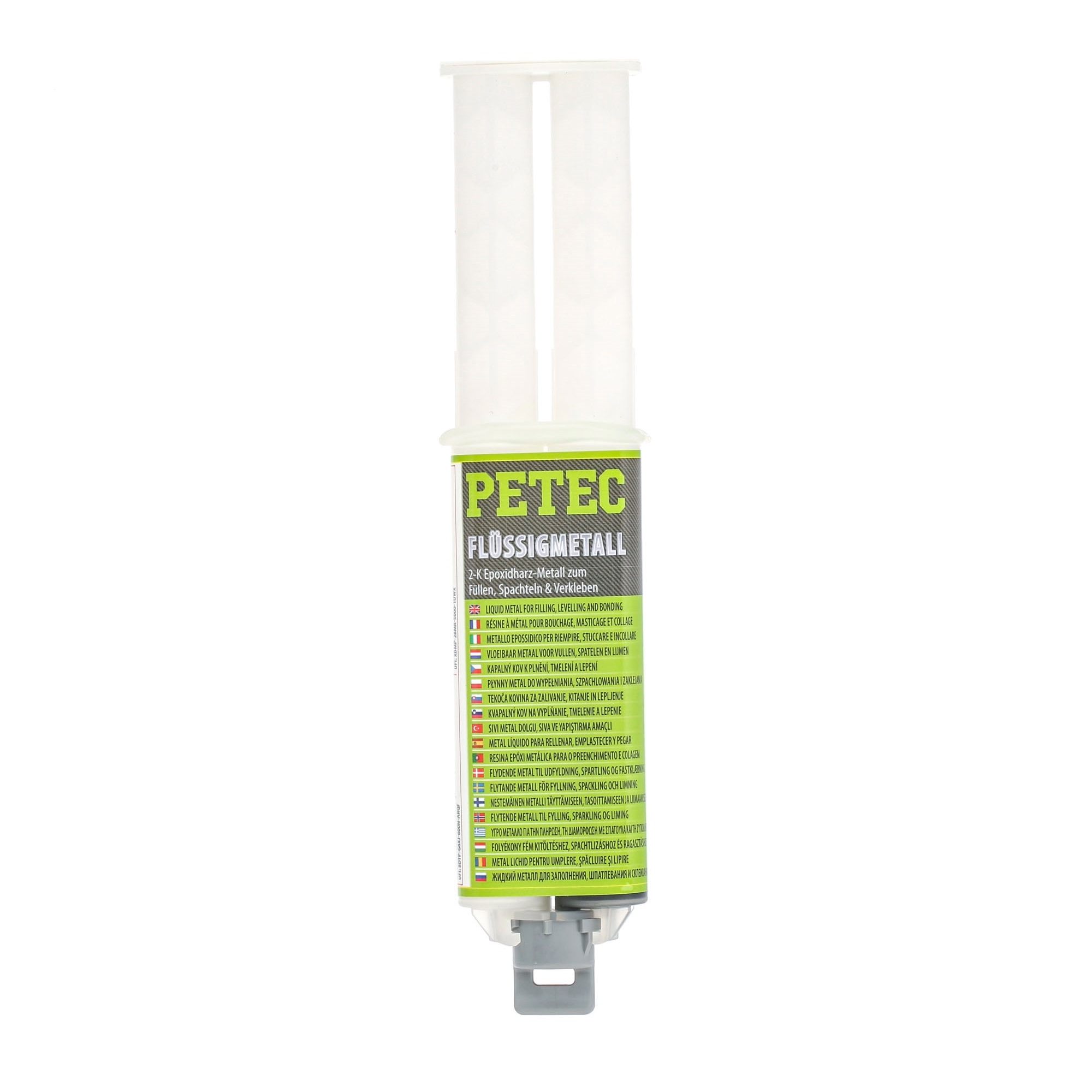 PETEC 97425 Lijmen voor metalen -40°C +120°C°C, Cartridge, Siliconvrij, Slijpbaar, Uithardend, Over te lakken, Oliebestendig, Inhoud: 24ml, Grijs