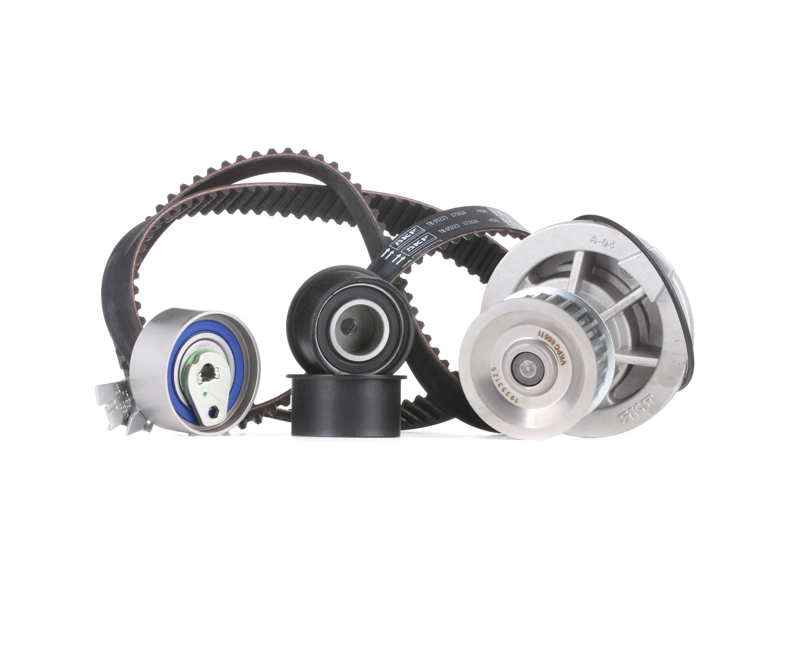 SKF VKMC 05228 Water pump and timing belt kit with gaskets/seals, Number of Teeth: 171, with rounded tooth profile, Plastic