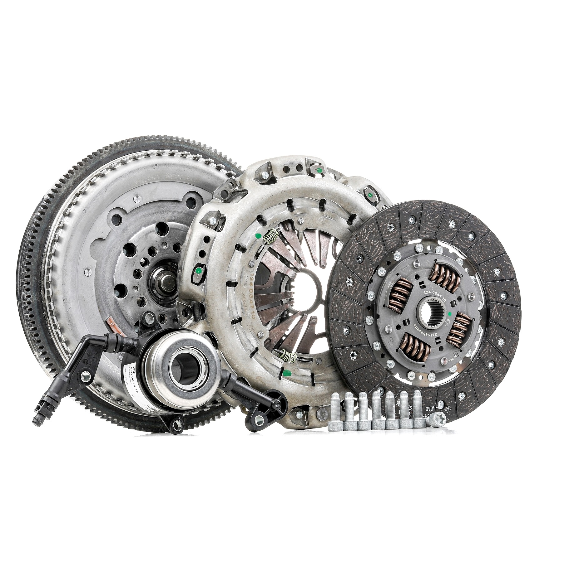 LuK 600 0290 00 Clutch kit with central slave cylinder, with pilot bearing, with flywheel, with screw set, Dual-mass flywheel with friction control plate, with automatic adjustment