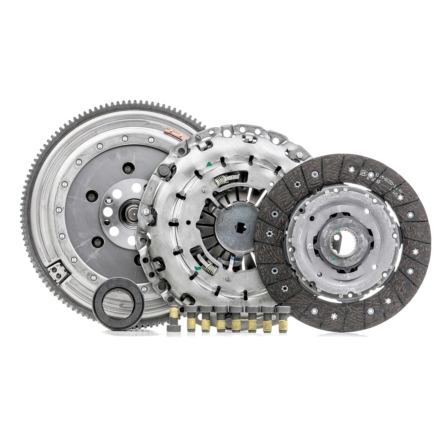 LuK 600 0298 00 Clutch kit with pilot bearing, with clutch release bearing, with release fork, with flywheel, with screw set, Dual-mass flywheel without friction control plate, with automatic adjustment