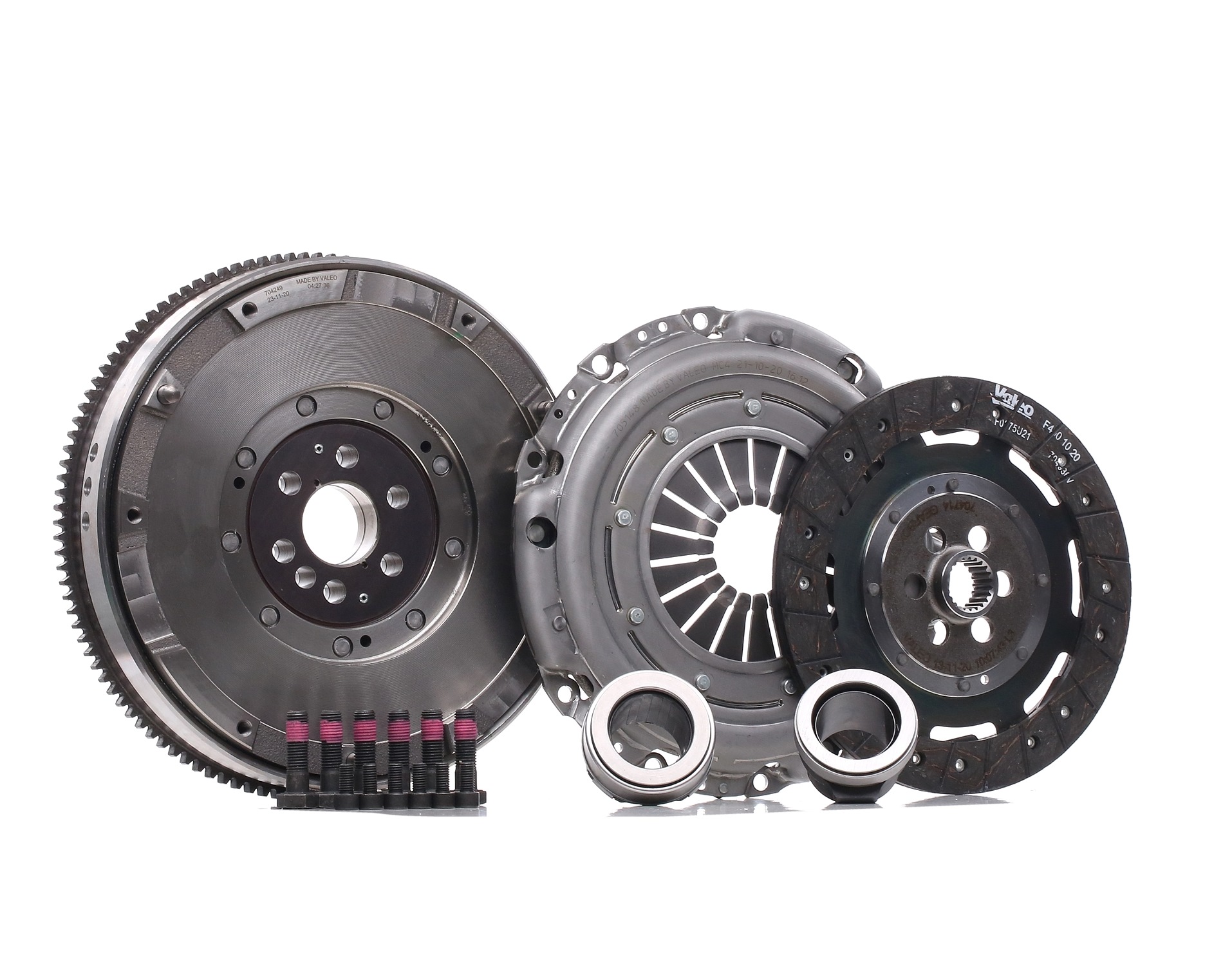 VALEO 837108 Clutch kit with dual-mass flywheel, with screw set, with clutch release bearing, 228mm