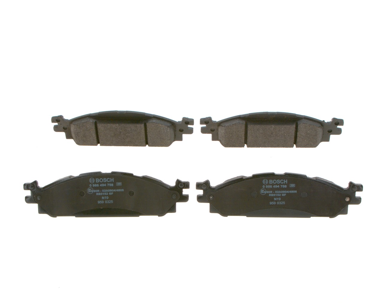 BP1932 BOSCH Low-Metallic, with anti-squeak plate Height: 54,2mm, Width: 195,6mm, Thickness: 18,5mm Brake pads 0 986 494 758 buy