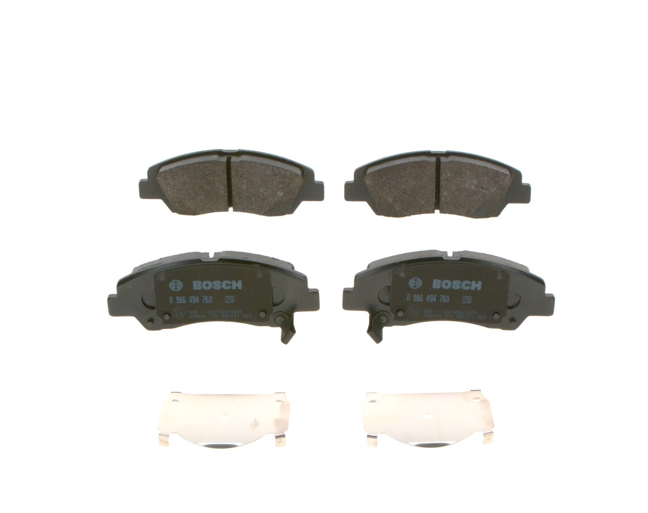 BOSCH 0 986 494 760 Brake pad set Low-Metallic, with integrated wear warning contact