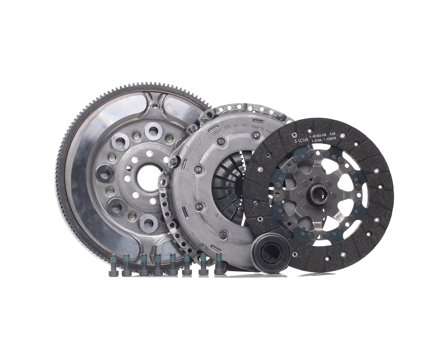 2290 601 106 SACHS Clutch set FIAT with clutch pressure plate, with dual-mass flywheel, with flywheel screws, with clutch disc, with clutch release bearing, 235mm