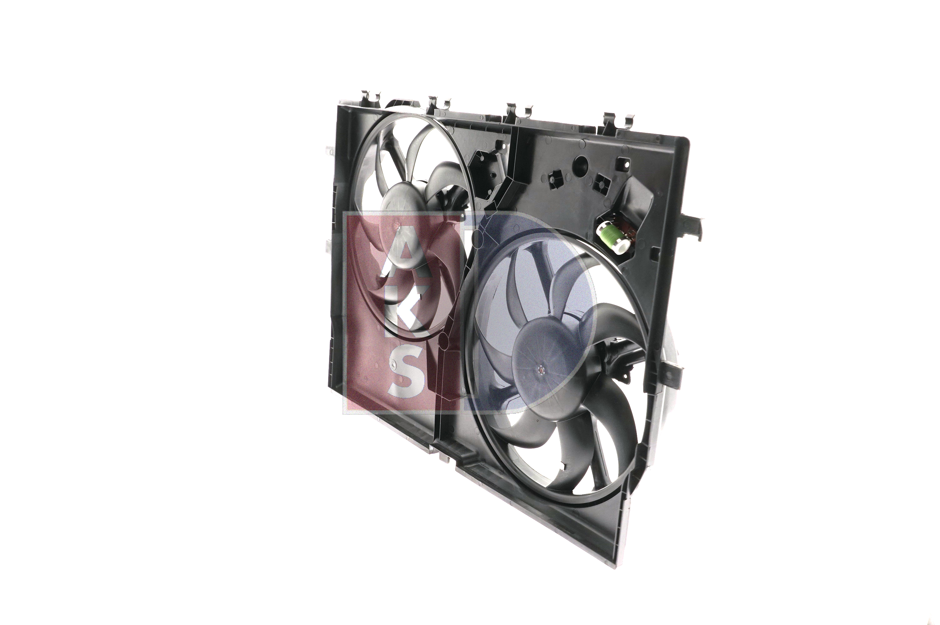 AKS DASIS 088166N Ventola radiatore per veicoli con aria condizionata, Ø: 390/390 mm, 12V, con telaio ventola radiatore (telaio)