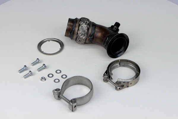 HJS 91 11 1659 Repair Pipe, catalytic converter before soot particulate filter, before catalytic converter, with fastening material