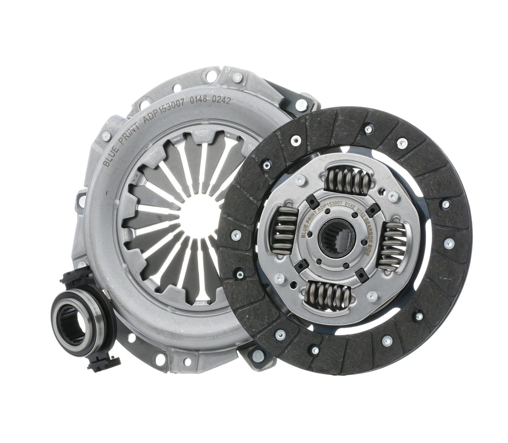ADP153007 BLUE PRINT Clutch set IVECO three-piece, with synthetic grease, with clutch release bearing, 181mm