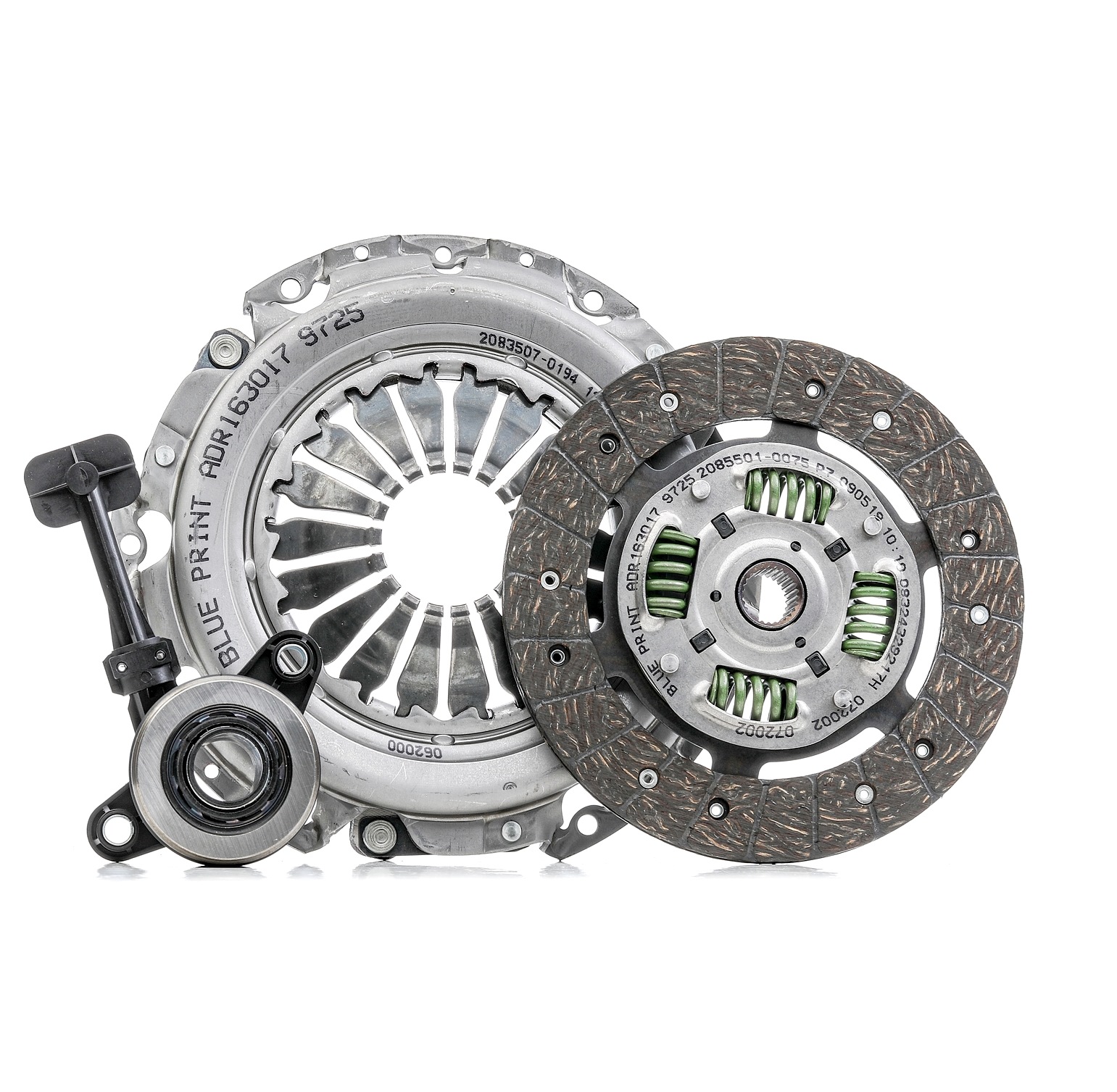 BLUE PRINT ADR163047 Clutch kit three-piece, with central slave cylinder, with synthetic grease, 200mm