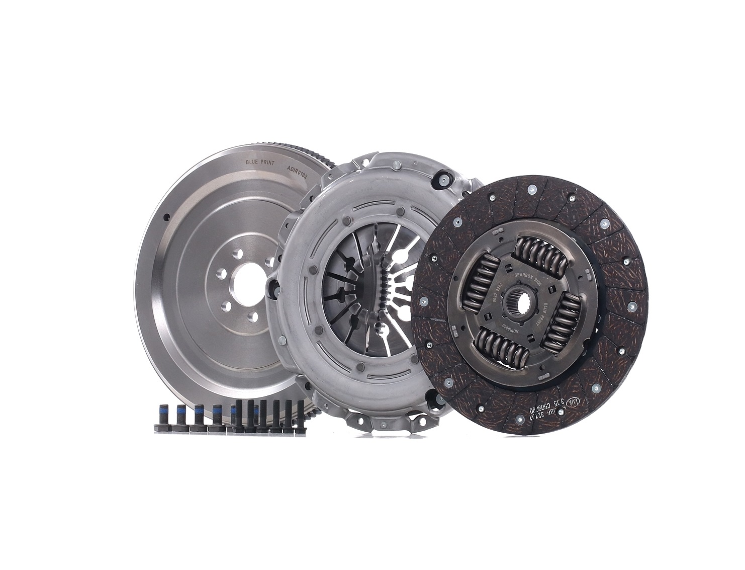 BLUE PRINT three-piece, with synthetic grease, with bolts/screws, with flywheel, 241mm Ø: 241mm Clutch replacement kit ADV183067 buy