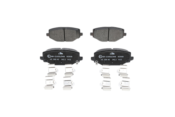 ATE 13.0460-2606.2 Brake pad set with acoustic wear warning, with accessories