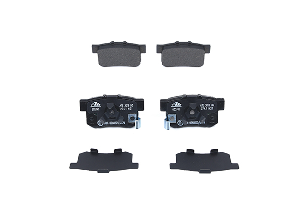 ATE 13.0460-5741.2 Brake pad set with acoustic wear warning, with anti-squeak plate, with accessories