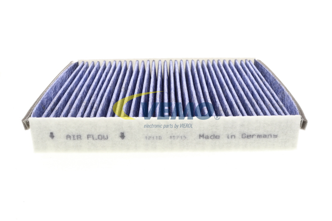 VEMO V25-32-0002 Pollen filter bio-functional cabin air filter, with antibacterial action, with fungicidal effect, Particulate filter (PM 2.5), with anti-allergic effect, with Odour Absorbent Effect, 238 mm x 208 mm x 35 mm, Activated Carbon