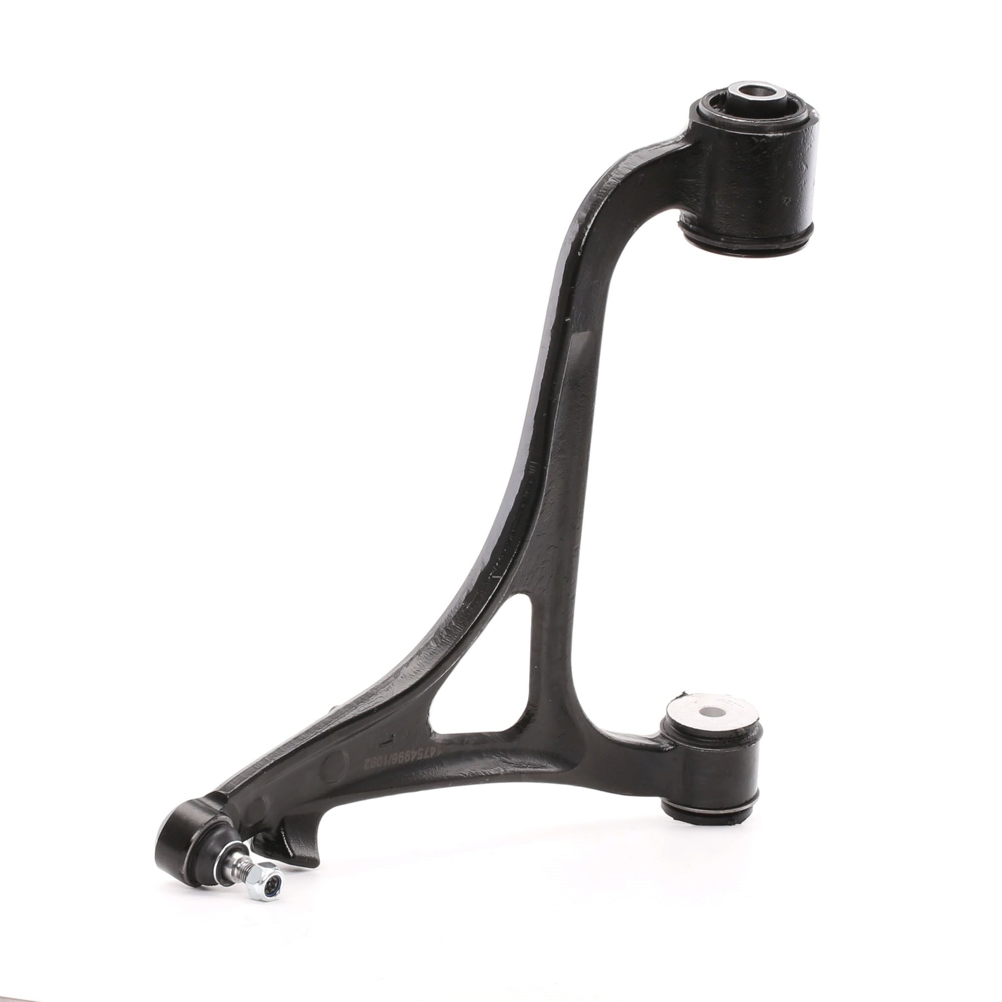RIDEX 273C1266 Suspension arm with ball joint, with rubber mount, Front Axle, Left, Lower, Control Arm, Cast Steel, Cone Size: 16,2 mm