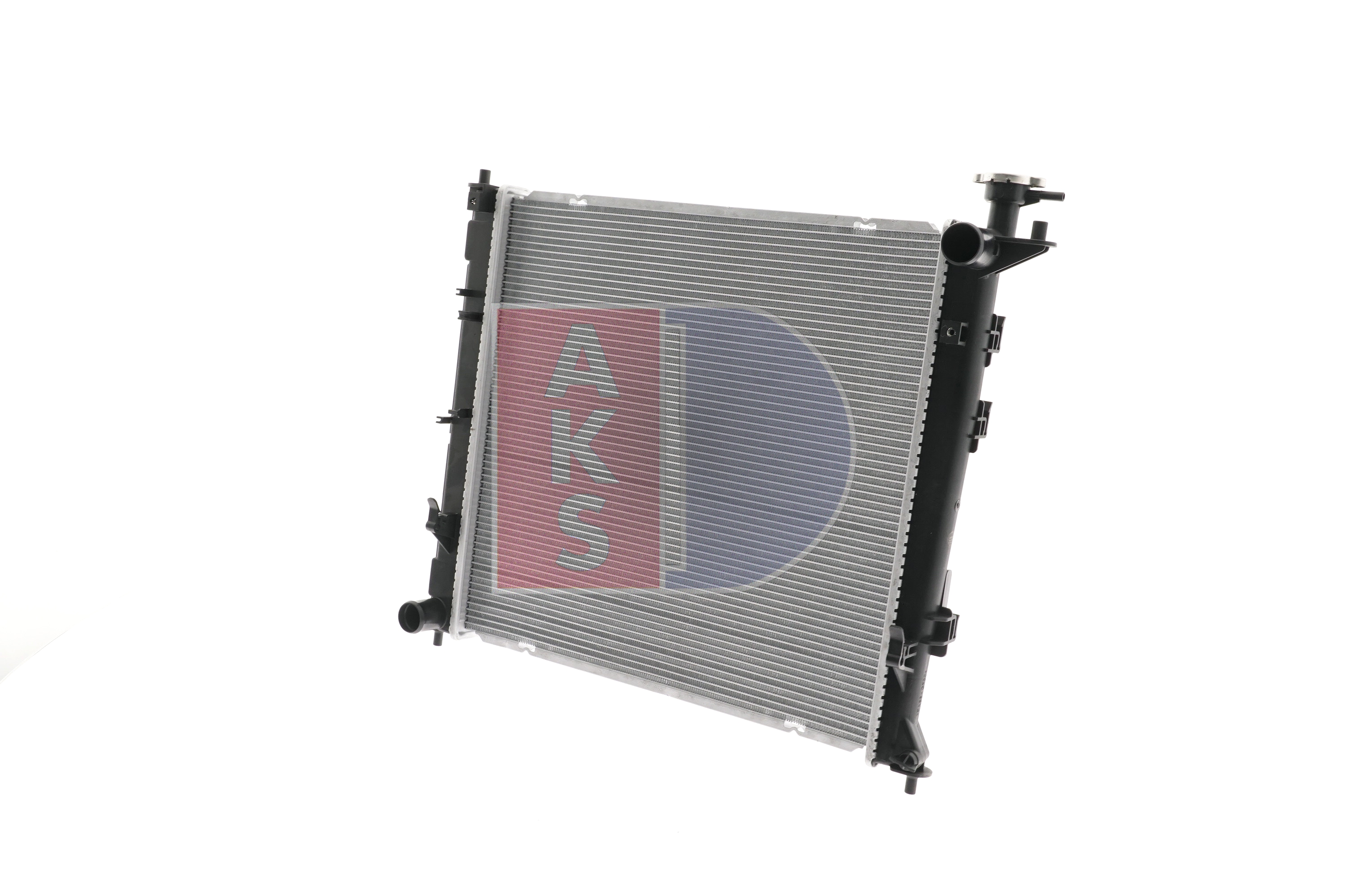 AKS DASIS 560129N Engine radiator Aluminium, for vehicles with/without air conditioning, 485 x 480 x 18 mm, Manual Transmission, Brazed cooling fins