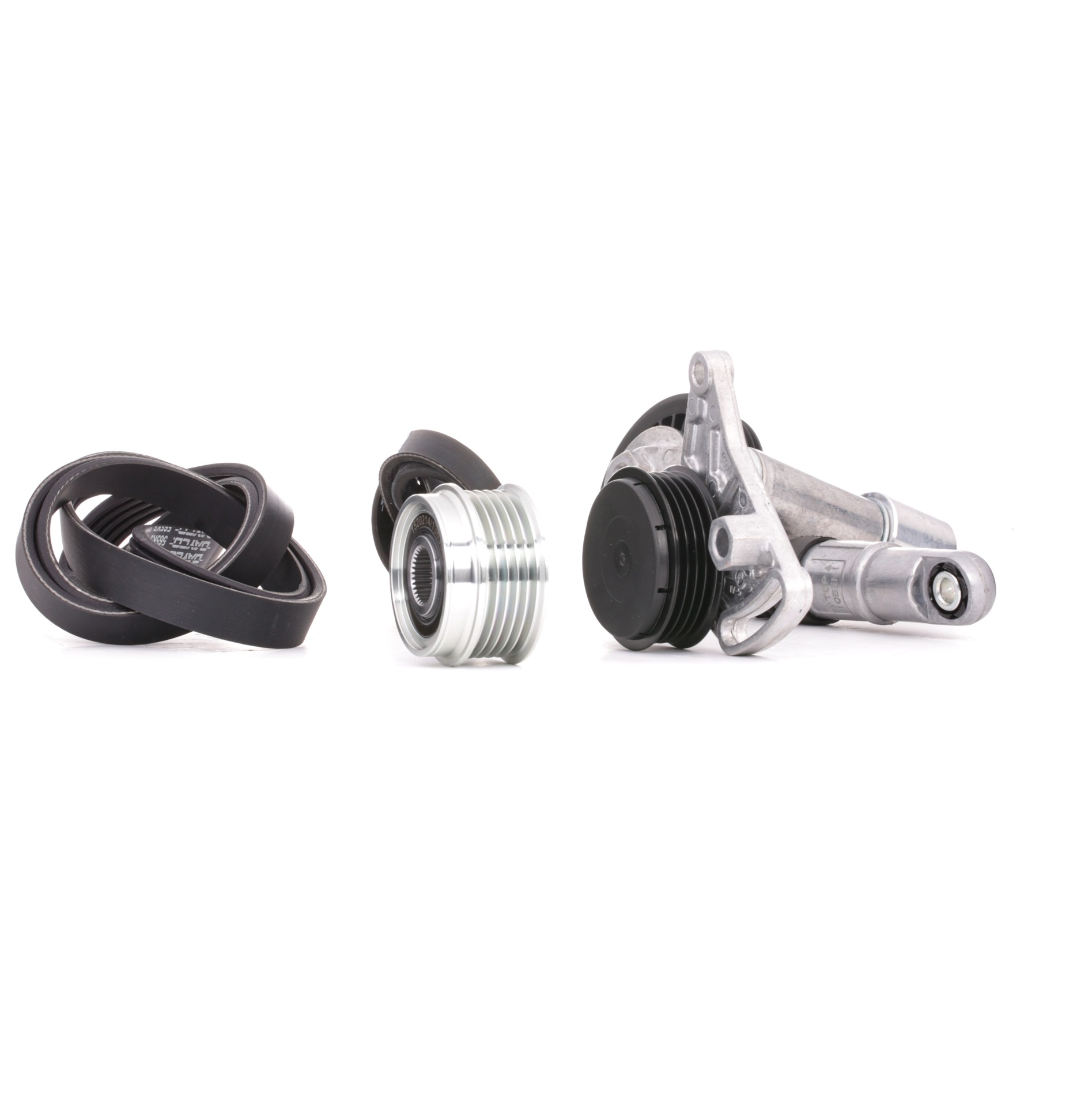 RIDEX 542R0106 V-Ribbed Belt Set Pulleys: with freewheel belt pulley, Check alternator freewheel clutch & replace if necessary