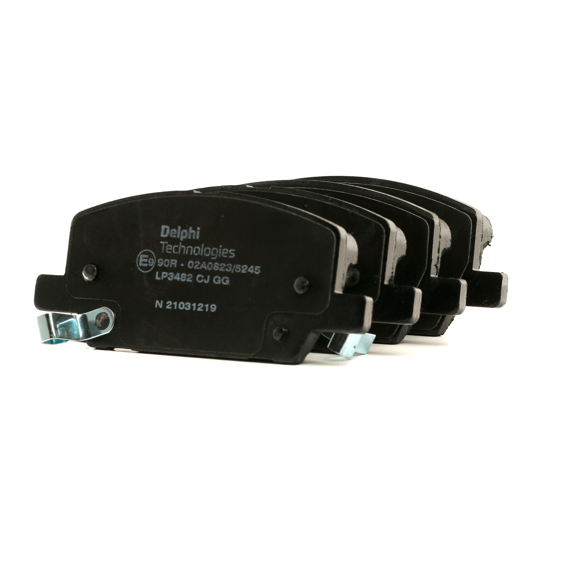 DELPHI LP3482 Brake pad set with acoustic wear warning, with anti-squeak plate, without accessories