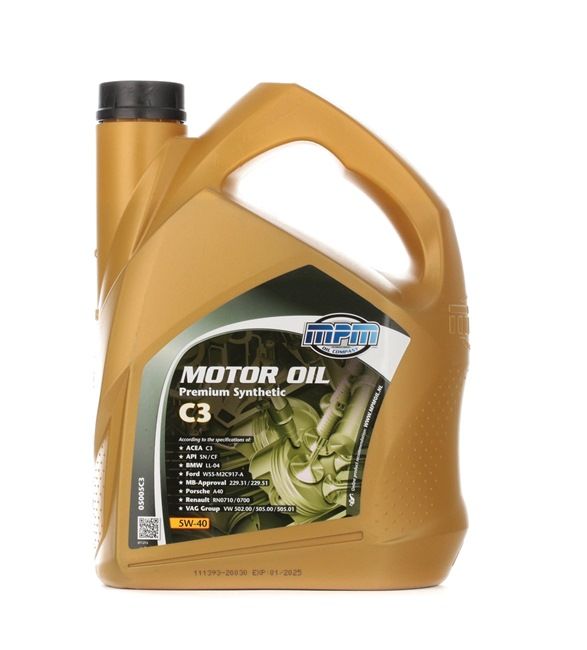 Hochwertiges Öl von MPM 8714293050629 5W-40, 5l, Synthetiköl