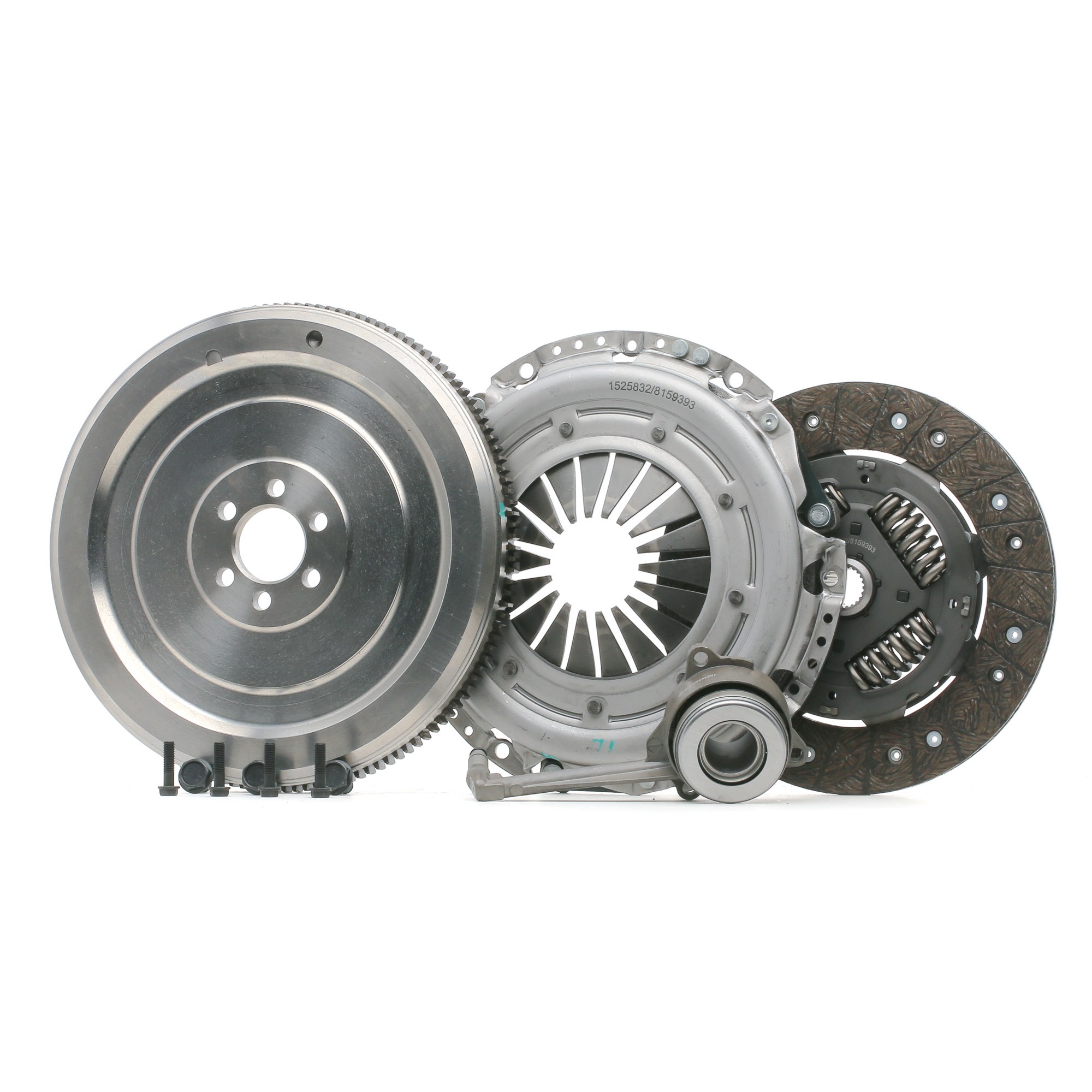 RIDEX 479C0345 Clutch kit four-piece, with clutch pressure plate, with central slave cylinder, with flywheel, with clutch disc, 240mm