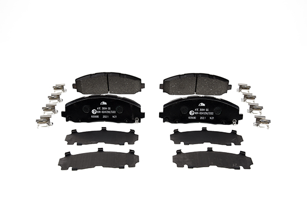 ATE 13.0460-5680.2 Brake pad set with acoustic wear warning, with anti-squeak plate, with accessories