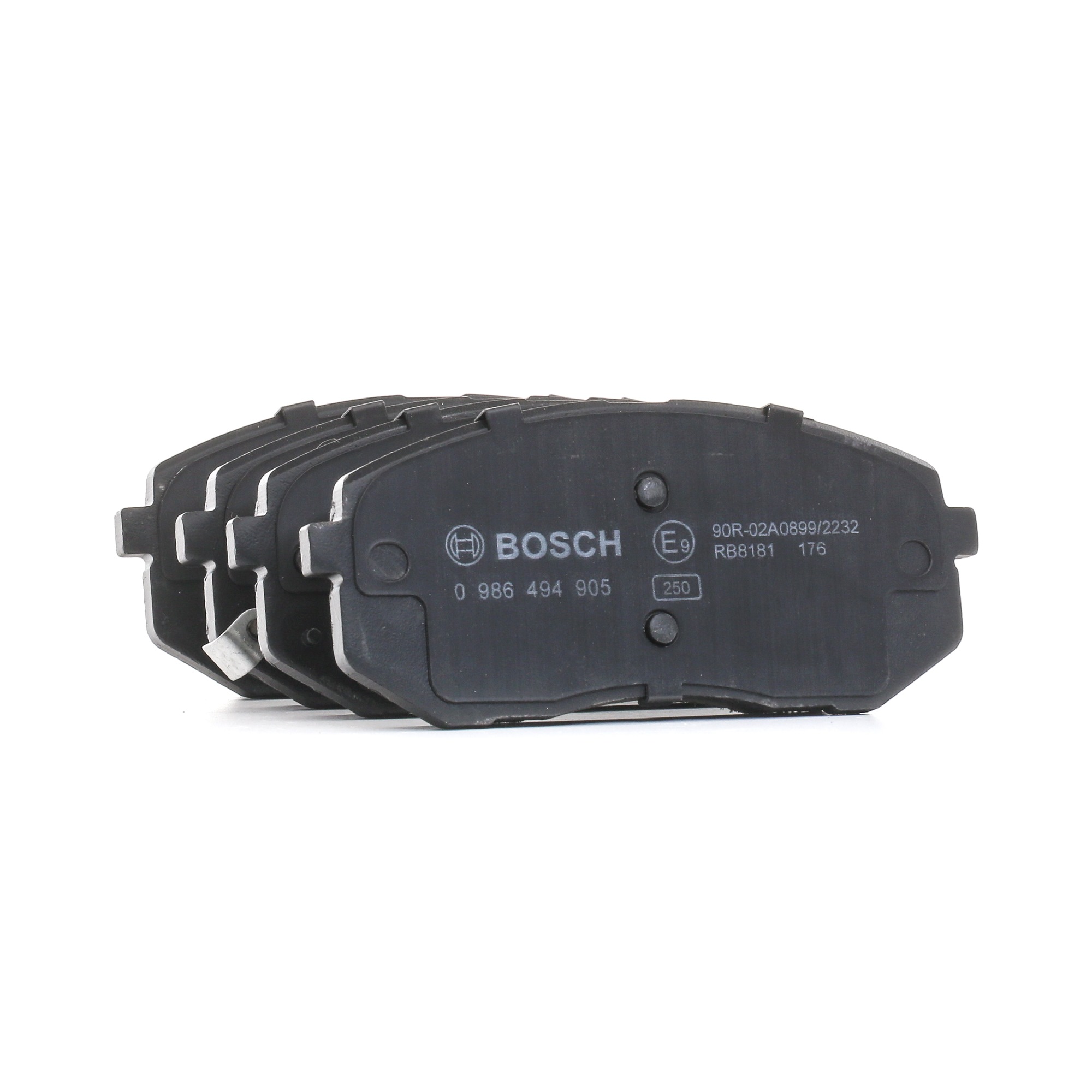 0 986 494 905 BOSCH Brake pad set HYUNDAI Low-Metallic, with integrated wear warning contact