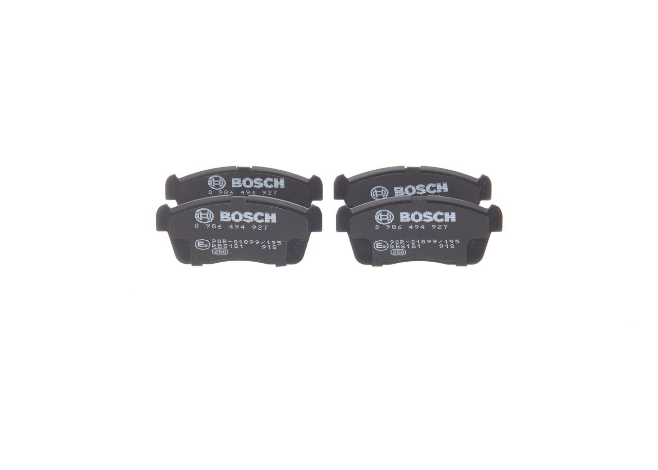 0 986 494 927 BOSCH Brake pad set DAIHATSU Low-Metallic, with integrated wear warning contact