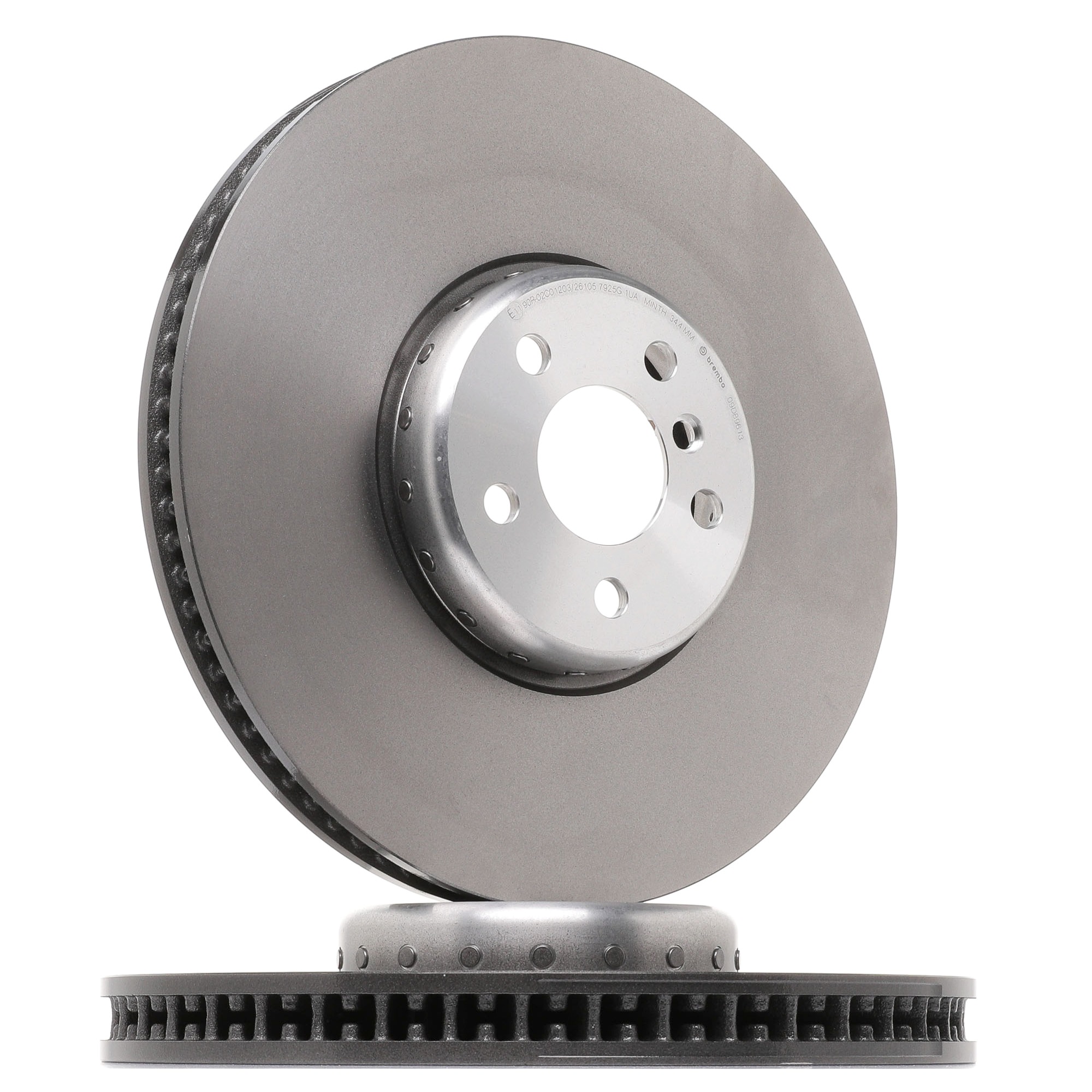 BREMBO Prime 09.D896.13 Brake disc 374x36mm, 5, internally vented, two-part brake disc, Aluminium Brake Disc Hub