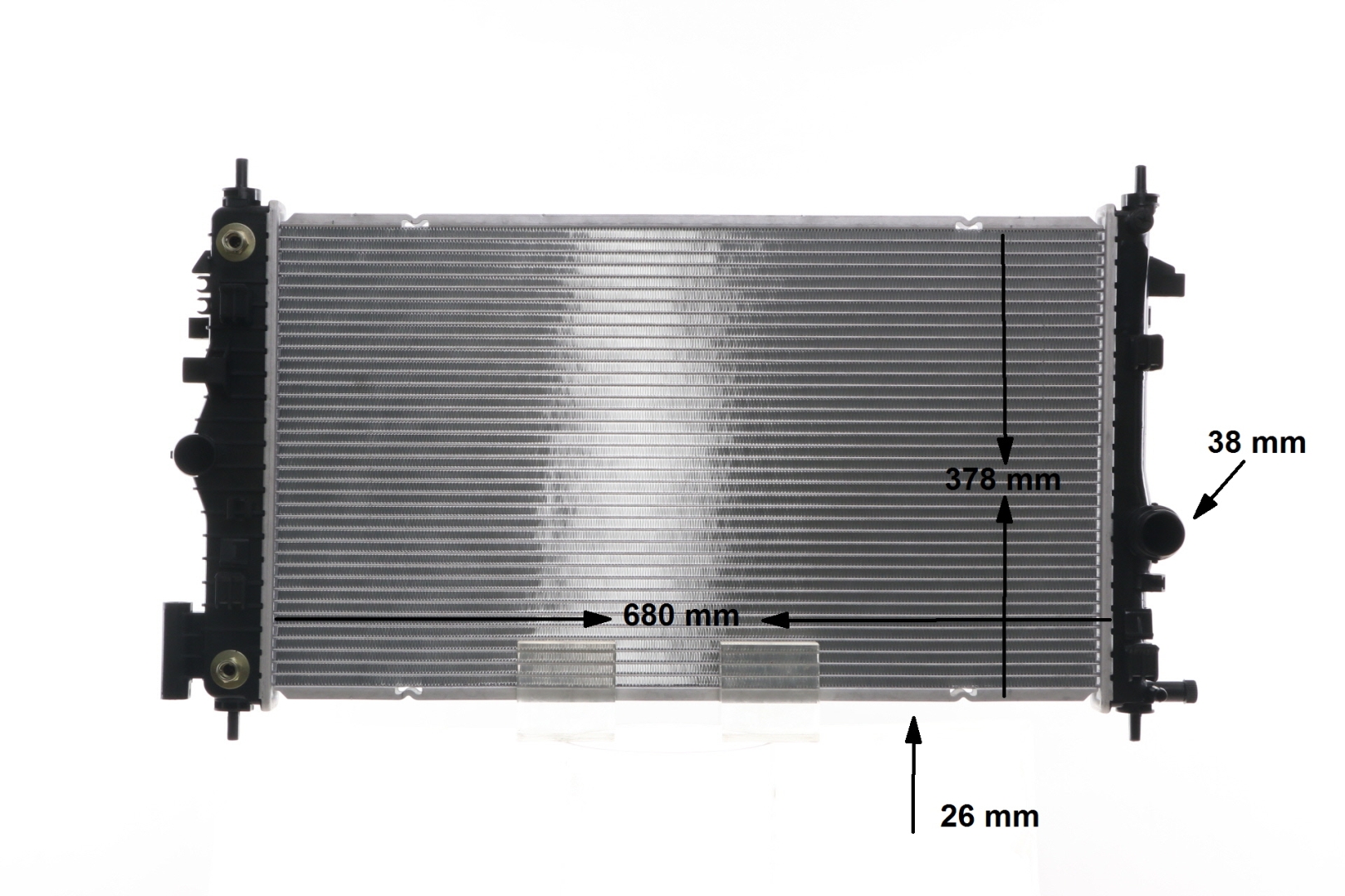 MAHLE ORIGINAL CR 1103 000S Engine radiator for vehicles with air conditioning, 680 x 378 x 27 mm, Automatic Transmission, Brazed cooling fins