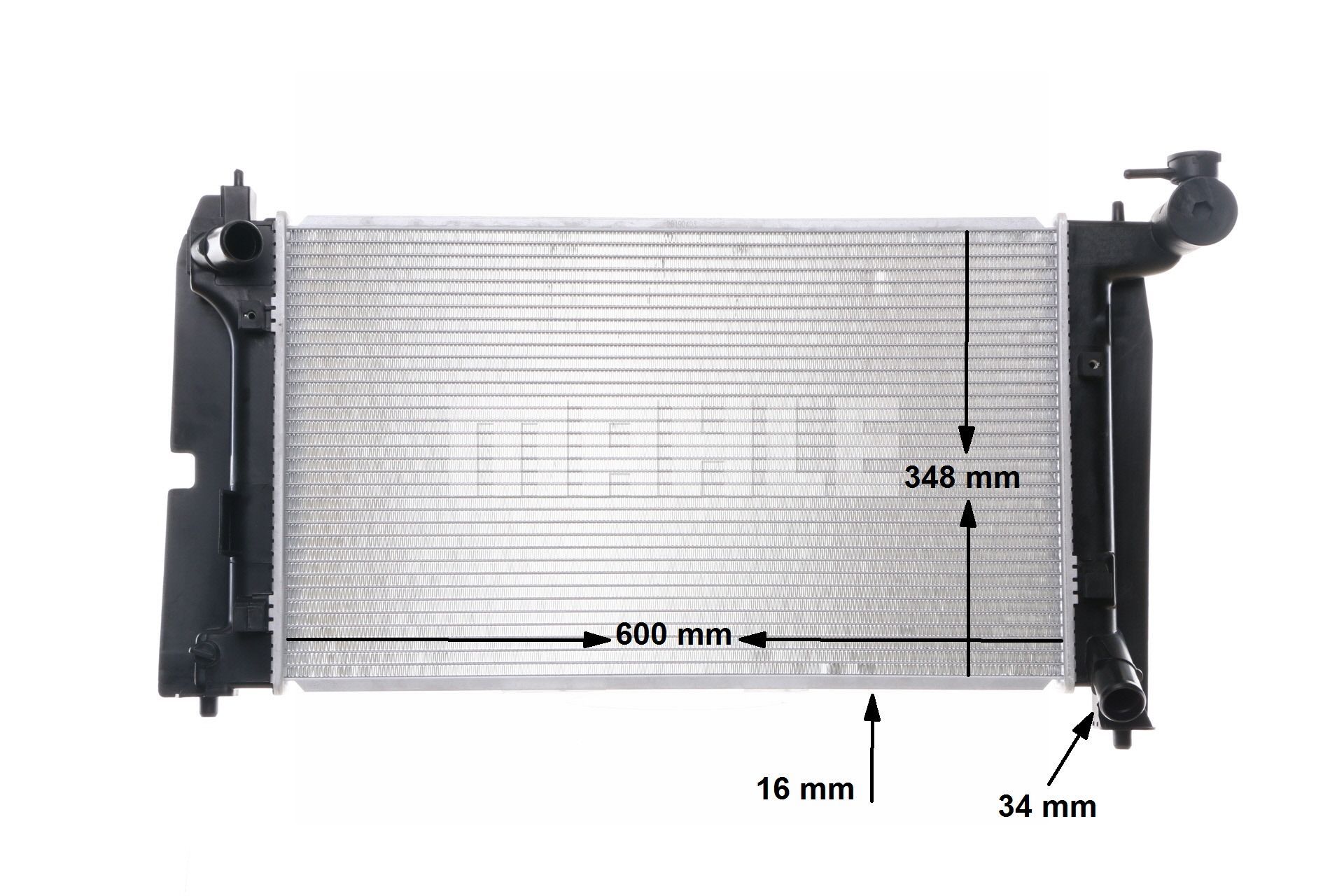 MAHLE ORIGINAL CR 1526 000S Engine radiator for vehicles with/without air conditioning, 597 x 355 x 16 mm, Manual Transmission, Brazed cooling fins