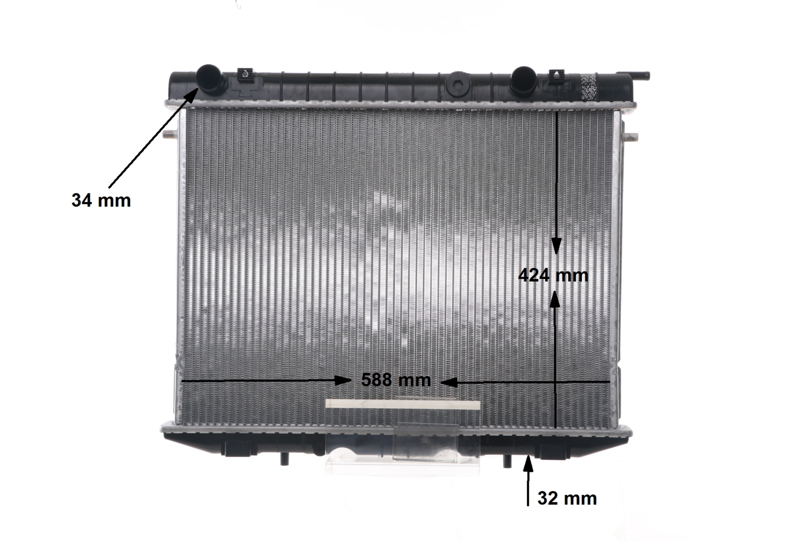 376708601 MAHLE ORIGINAL 425 x 595 x 32 mm, Manual Transmission, Brazed cooling fins Radiator CR 208 000S buy