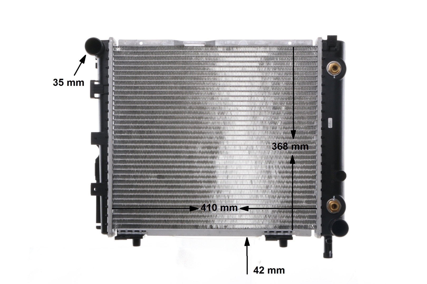 MAHLE ORIGINAL CR 256 000S Engine radiator for vehicles without air conditioning, 410 x 368 x 42 mm, Manual-/optional automatic transmission, Brazed cooling fins