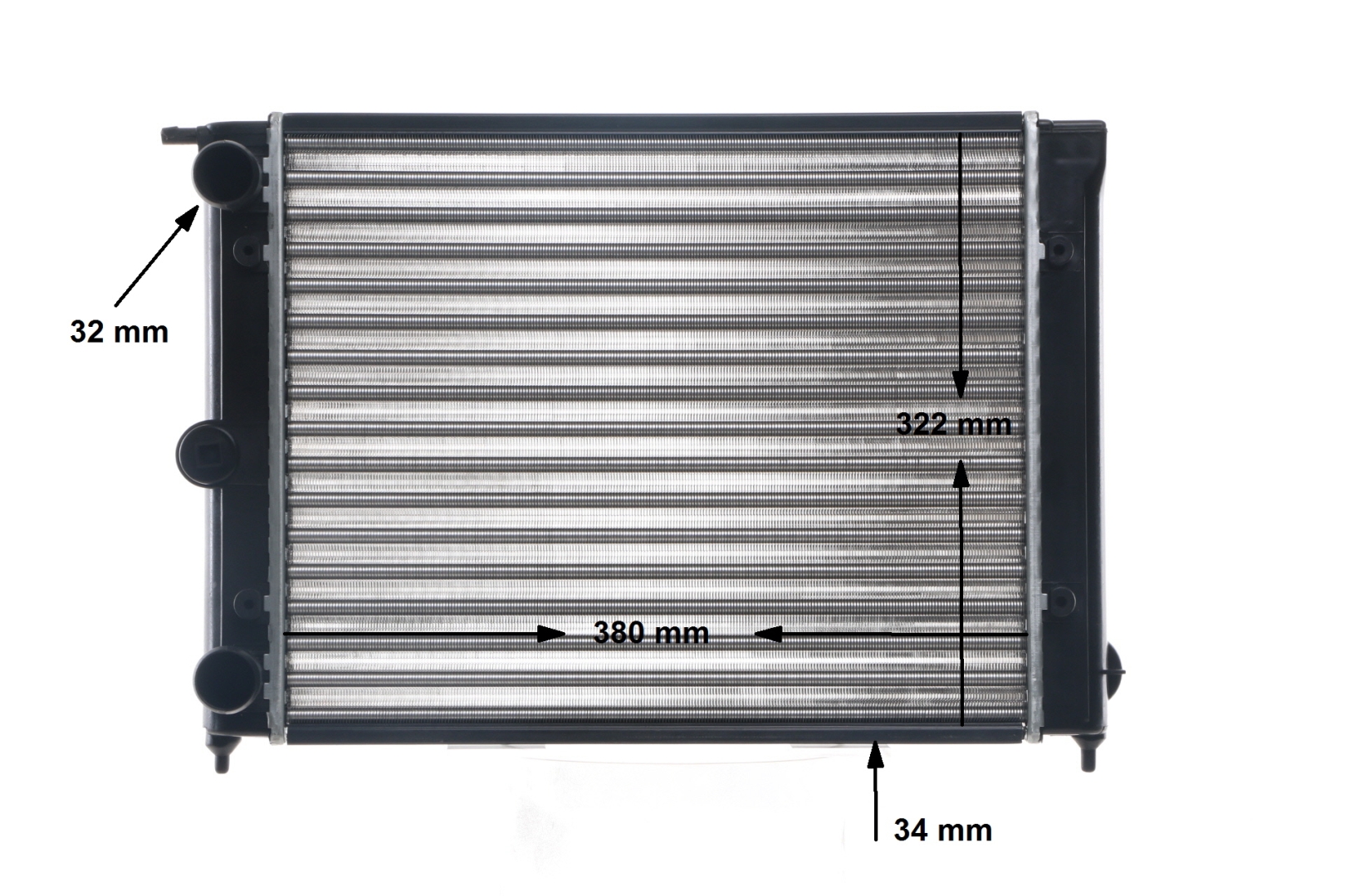 376713344 MAHLE ORIGINAL per veicoli senza aria condizionata, 380 x 322 x 34 mm, Cambio manuale, Alette di raffreddamento montate meccanicamente Radiatore raffreddamento motore CR 344 000S acquisto online