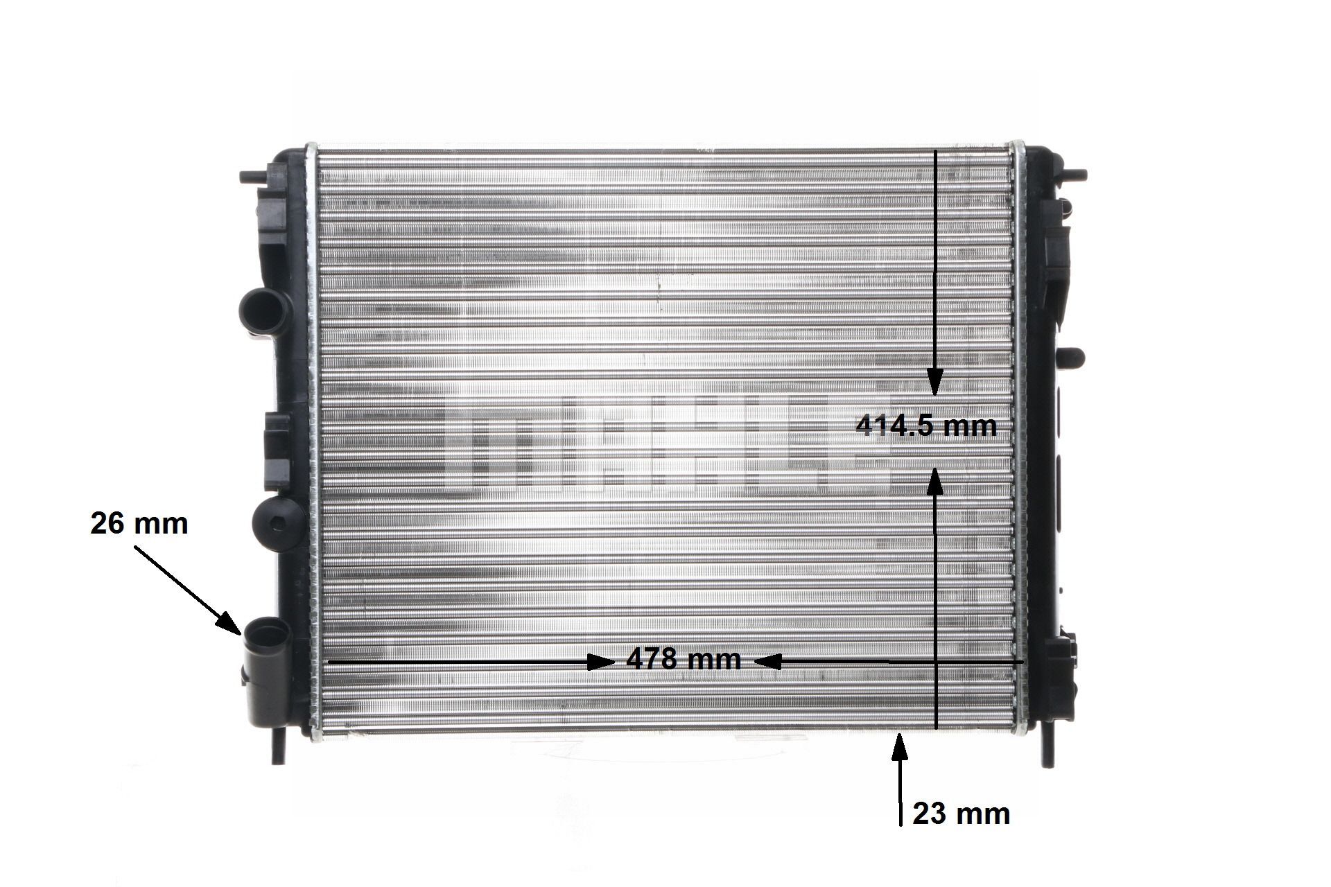 376700584 MAHLE ORIGINAL 480 x 414 x 23 mm, Manual Transmission, Mechanically jointed cooling fins Radiator CR 36 000S buy