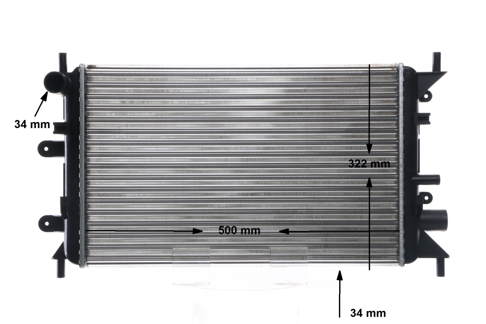 376714171 MAHLE ORIGINAL for vehicles without air conditioning, 500 x 280 x 28 mm, Manual Transmission, Mechanically jointed cooling fins Radiator CR 377 000S buy