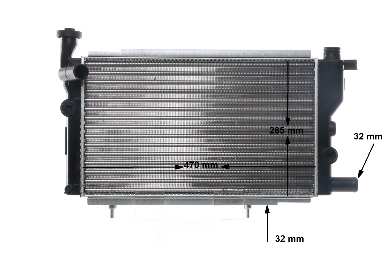 MAHLE ORIGINAL CR 428 000S Engine radiator for vehicles without air conditioning, 470 x 284 x 36 mm, Manual Transmission, Mechanically jointed cooling fins