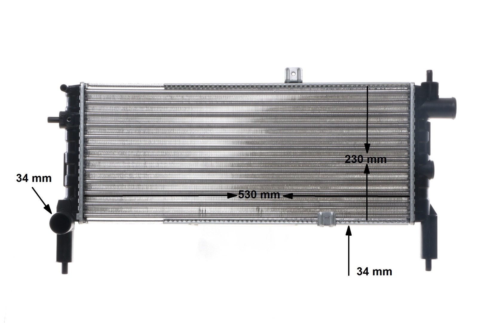 MAHLE ORIGINAL CR 442 000S Engine radiator 530 x 229 x 34 mm, Manual Transmission, Mechanically jointed cooling fins