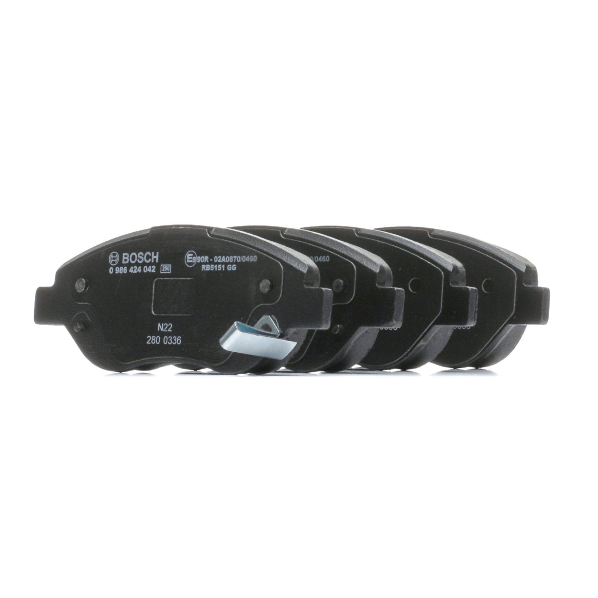 BP2302 BOSCH Low-Metallic, with integrated wear sensor Height: 57,5mm, Width: 150,7mm, Thickness: 19,3mm Brake pads 0 986 424 042 buy