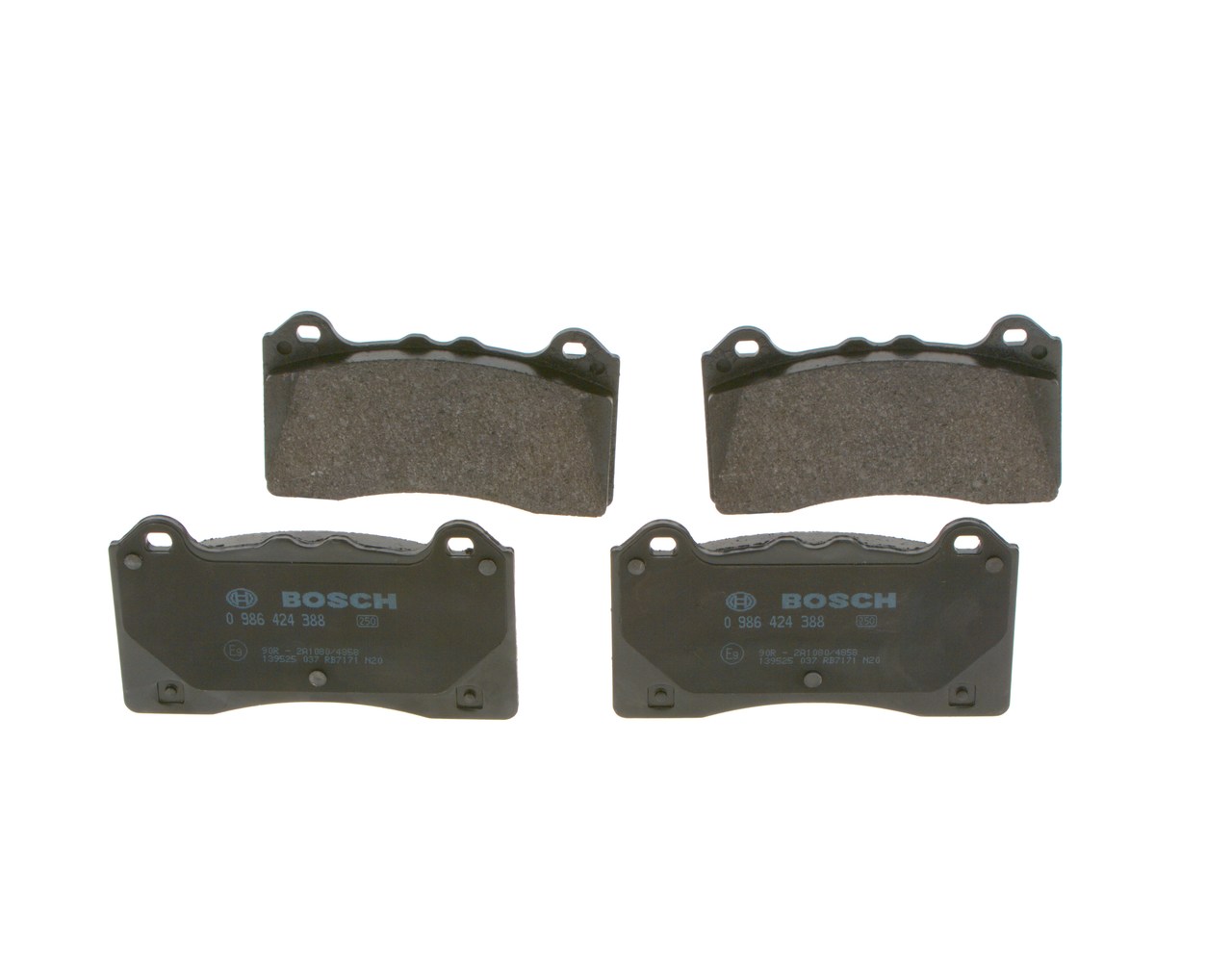 BOSCH 0 986 424 388 Brake pad set Low-Metallic, with integrated wear sensor