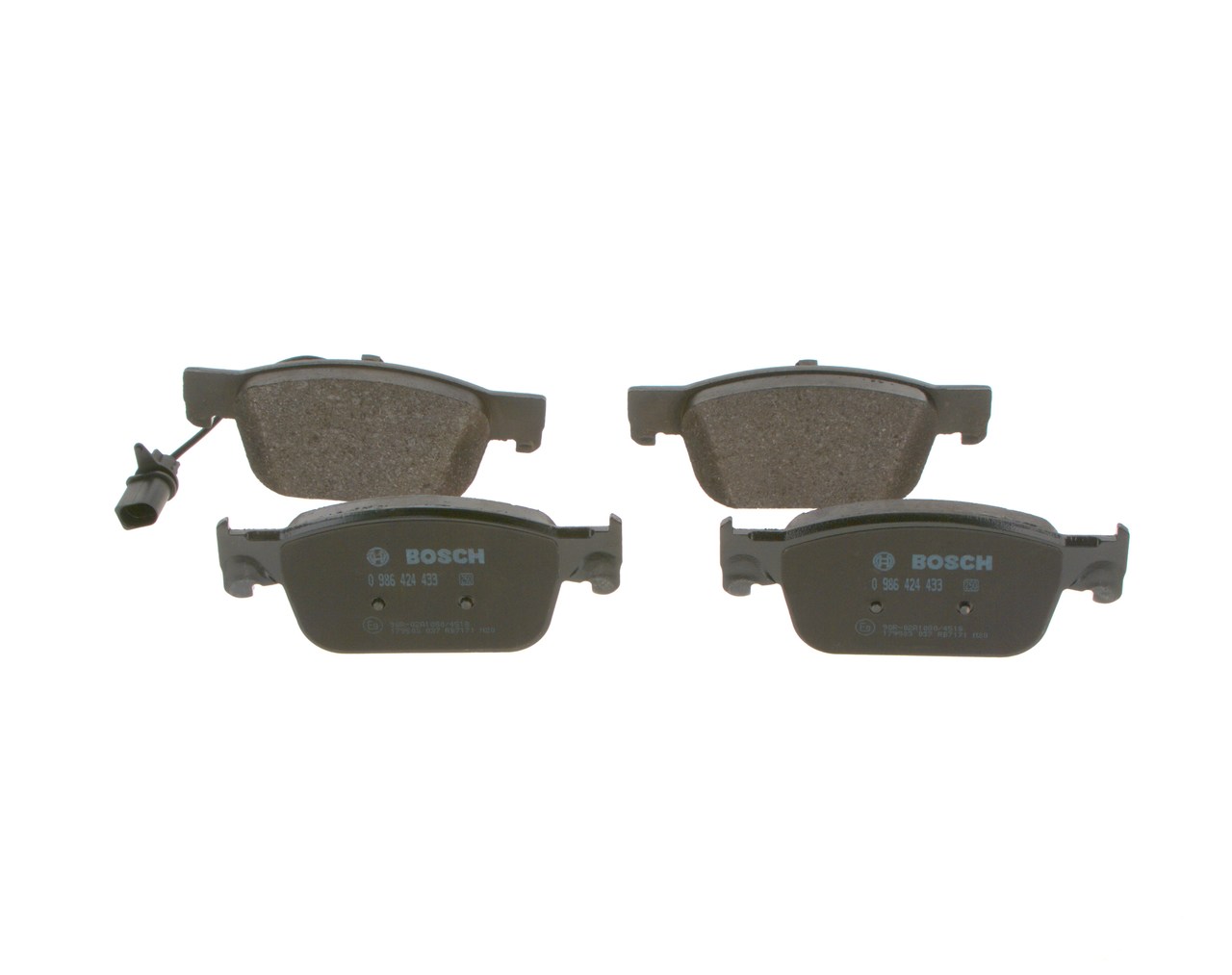 BP2242 BOSCH Low-Metallic, with integrated wear sensor Height: 63,8mm, Width: 155,2mm, Thickness: 16,9mm Brake pads 0 986 424 433 buy