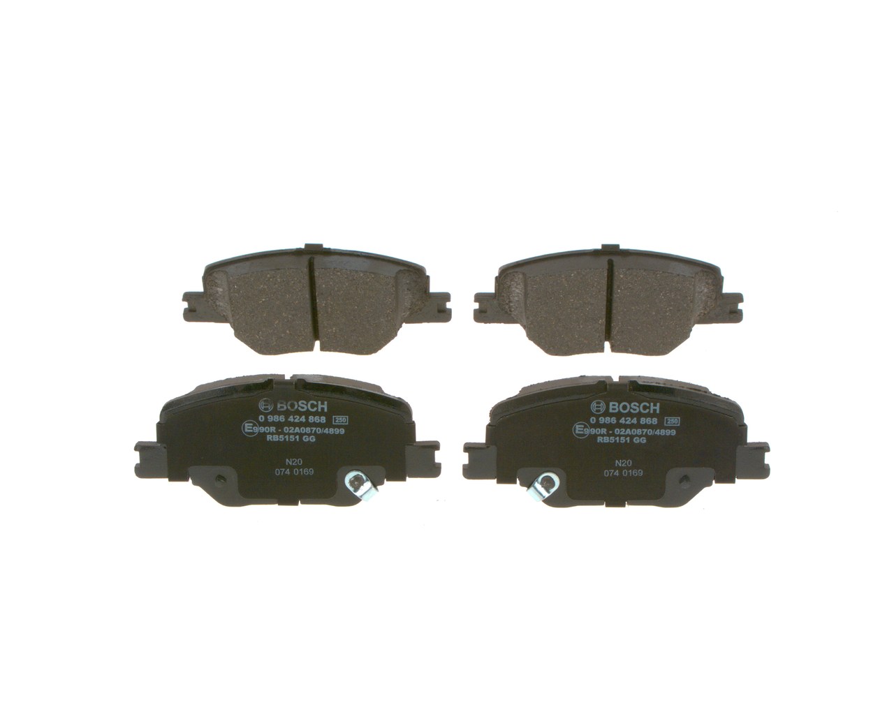 BOSCH 0 986 424 868 Brake pad set Low-Metallic, with integrated wear sensor