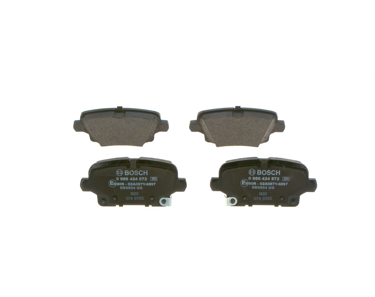 BOSCH 0 986 424 872 Brake pad set Low-Metallic, with integrated wear sensor