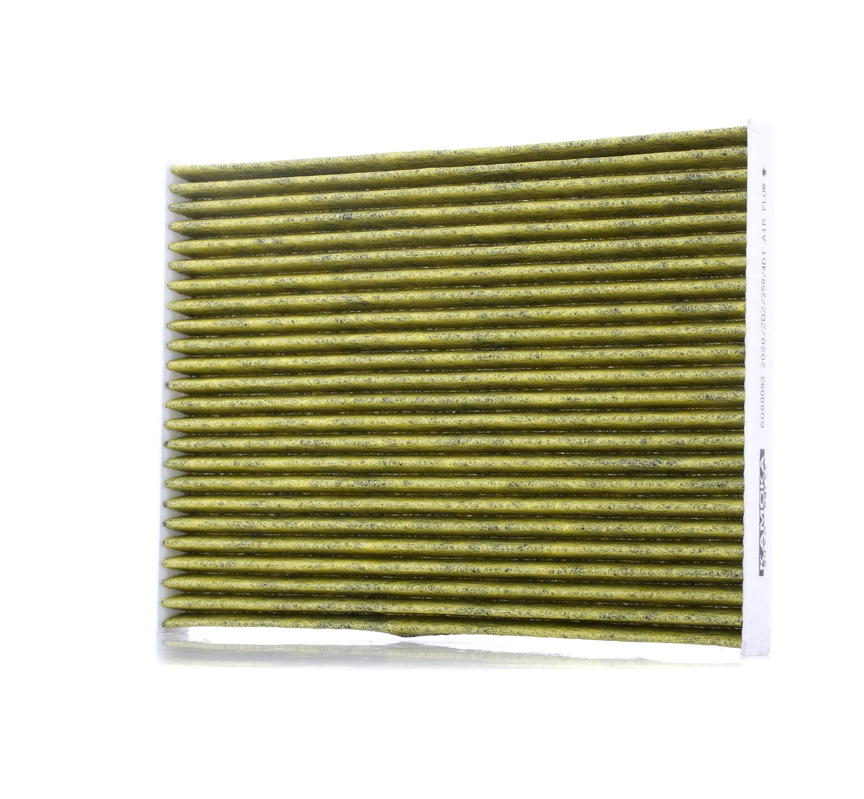 KAMOKA 6080093 Pollen filter Fresh Air Filter, Activated Carbon Filter, Particulate filter (PM 2.5), with antibacterial action, with anti-allergic effect, with fungicidal effect, with Odour Absorbent Effect, 265 mm x 189 mm x 20 mm